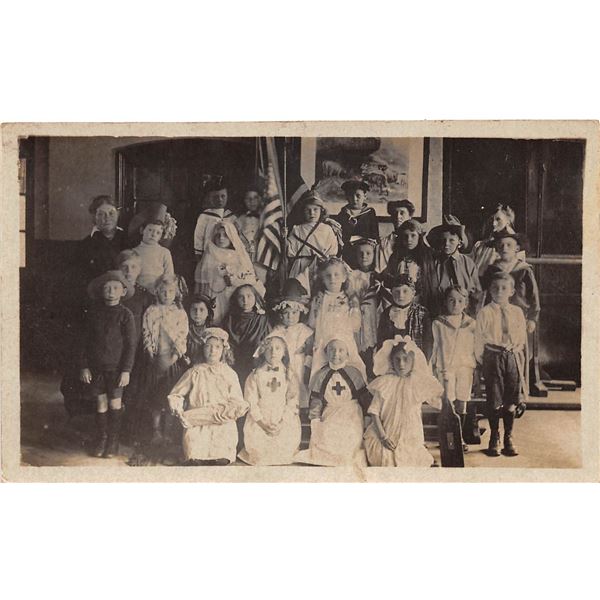 Real Photo Halloween? Children Classroom Postcard