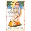 Image 1 : Whitney Child Behind Fence with JOL Halloween Holiday Greeting PC