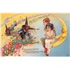 Image 1 : Couple on Moon with Witches & Goblins Halloween Holiday Greeting PC