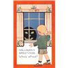 Image 1 : Whitney Jack-O-Lantern in Window & Child Halloween Holiday Postcard