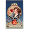 Image 1 : Winsch Halloween Greeting Girl in Ring Holiday Greeting Postcard