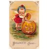 Image 1 : Winsch Halloween Night Child in Red with JOL Holiday Greeting PC