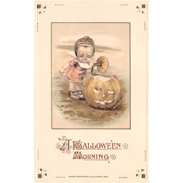 Winsch A Halloween Morning Child & Jack-O-Lantern Holiday PC