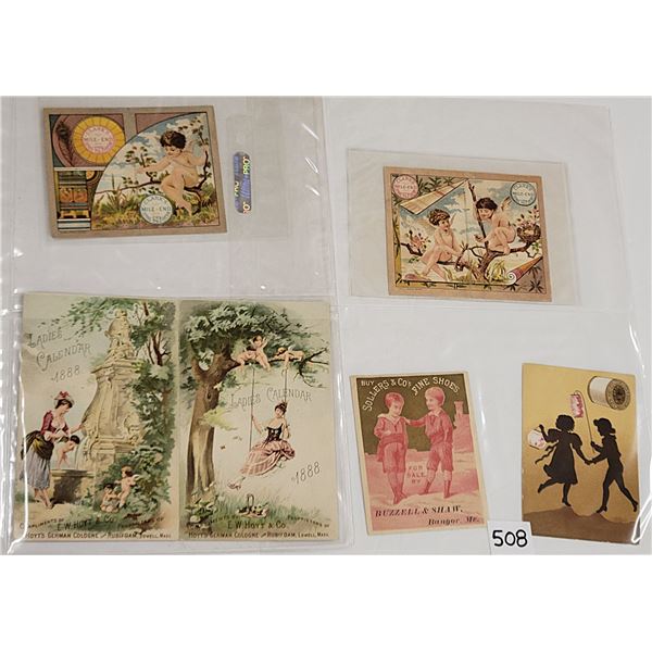 Trade Card Year date Greetings Approx. 35