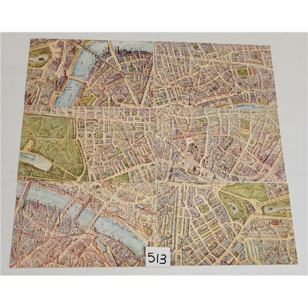 Tuck Group of 6 "Map Of London" Postcards.