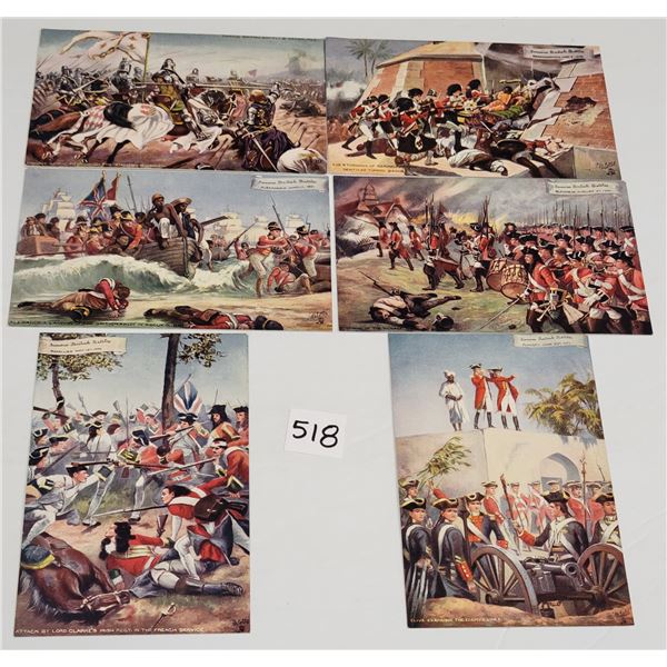 Tuck Group of 6 "British Battles" Military Postcards