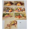 Image 2 : Group of 12 Klein Signed Artist Flowers & Fruit Postcards
