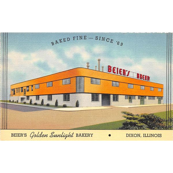 Linen Advertising Beier's Golden Sunlight Bakery Dixon, Illinois PC