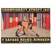 Image 1 : 1947 Europe Wrestling Championship Advertising Postcard