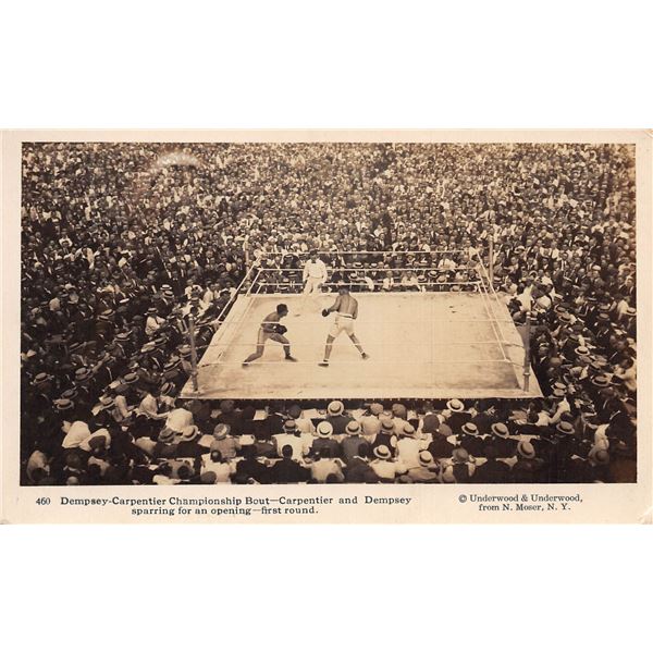 Dempsey-Carpentier Championship Boxing Match Jersey City, New Jersey Photo Postcard
