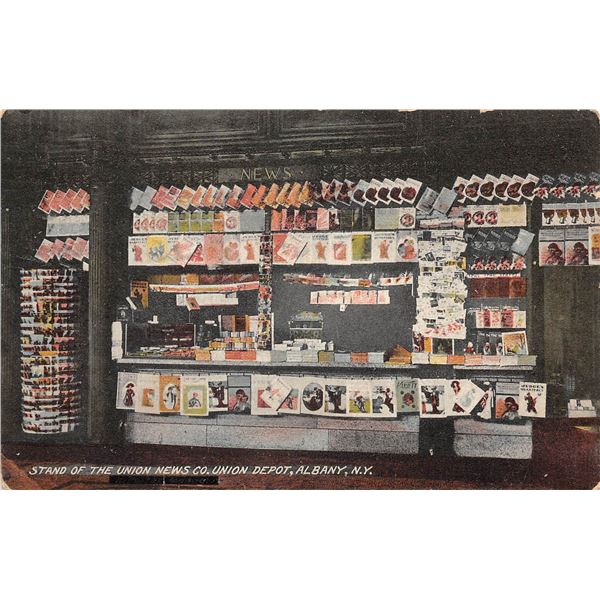 Stand of Union News Co. Albany, New York Postcard