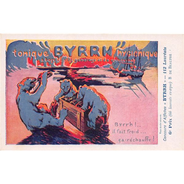 Byrrh Tonic Polar Bear Advertising Postcard