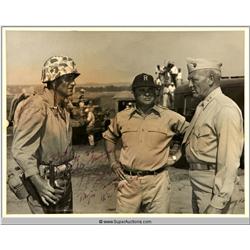 Photograph of Eddie Grainger with John Wayne U.S. Marines Autographed