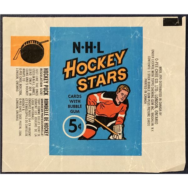 1967-68 O-PEE-CHEE NHL HOCKEY WRAPPER