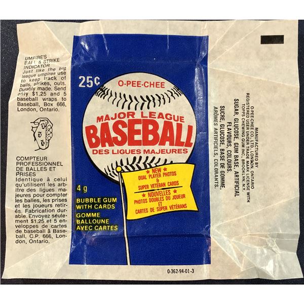 1983 O-PEE-CHEE BASEBALL WRAPPER