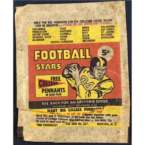 1961 NU-CARDS COLLEGE FOOTBALL WRAPPER