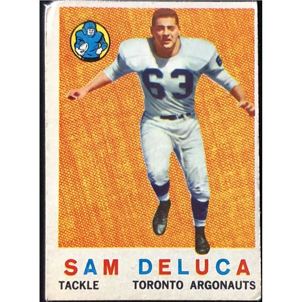 1959 O-PEE-CHEE CFL SAM DELUCA ROOKIE CARD