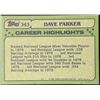 Image 2 : 1982 TOPPS DAVE PARKER (HOF)