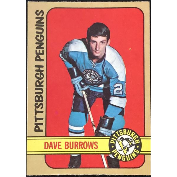 1972-73 O-PEE-CHEE DAVE BURROWS ROOKIE CARD