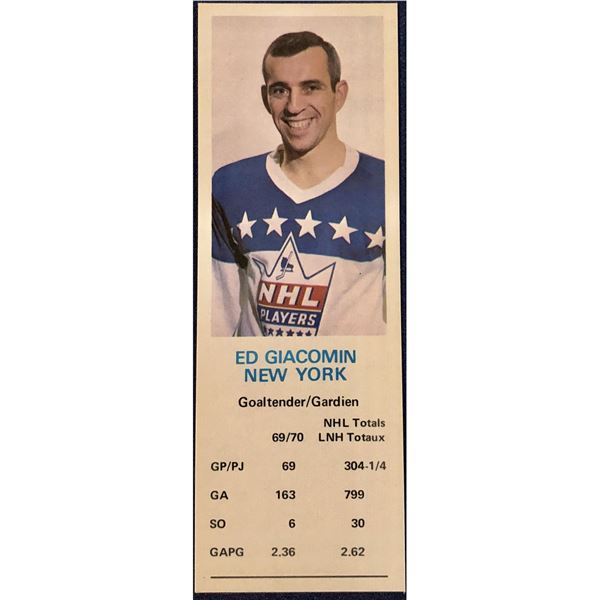 1970-71 DAD'S COOKIES ED GIACOMIN (HOF)