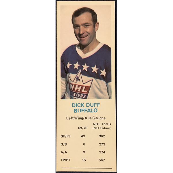 1970-71 DAD'S COOKIES DICK DUFF (HOF)