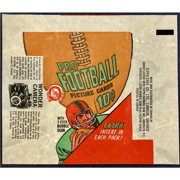 1970 O-PEE-CHEE CFL FOOTBALL WRAPPER