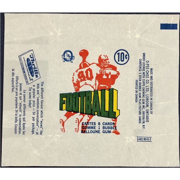 1972 O-PEE-CHEE CFL FOOTBALL WRAPPER