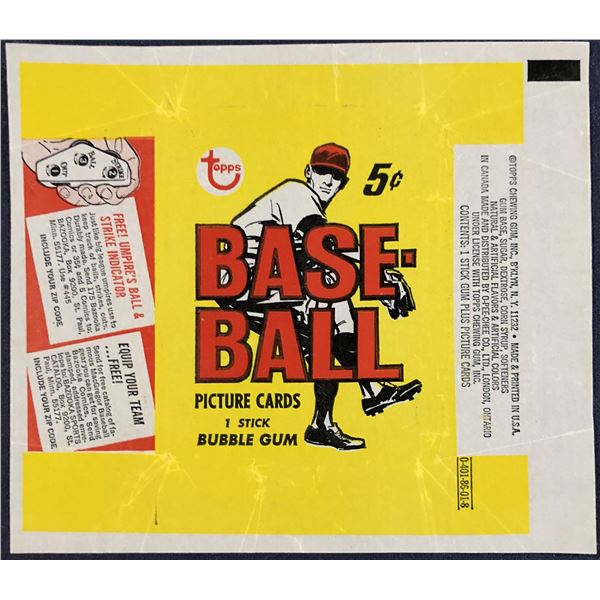 1968 TOPPS BASEBALL WRAPPER
