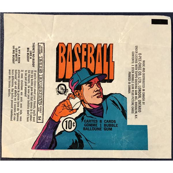 1972 O-PEE-CHEE BASEBALL WRAPPER