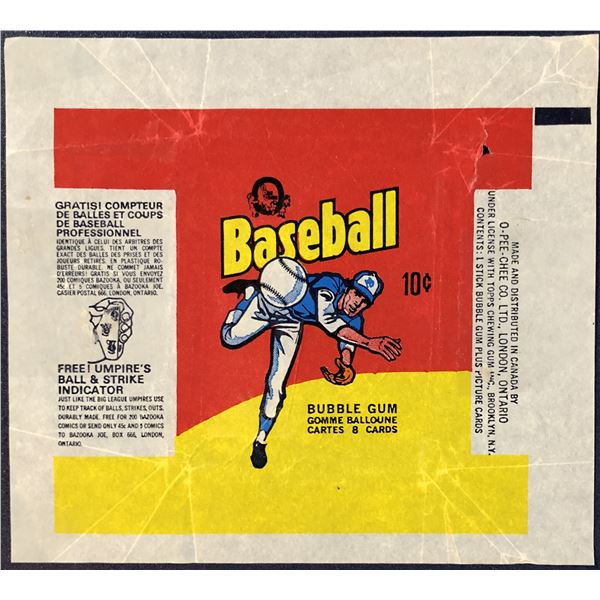 1975 O-PEE-CHEE BASEBALL WRAPPER