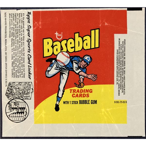 1975 TOPPS BASEBALL WRAPPER