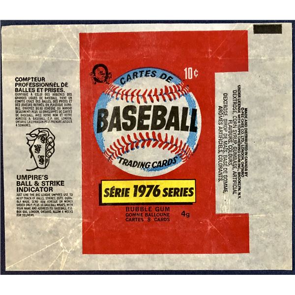 1976 O-PEE-CHEE BASEBALL WRAPPER