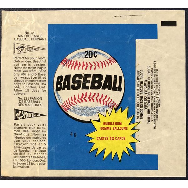 1980 O-PEE-CHEE BASEBALL WRAPPER