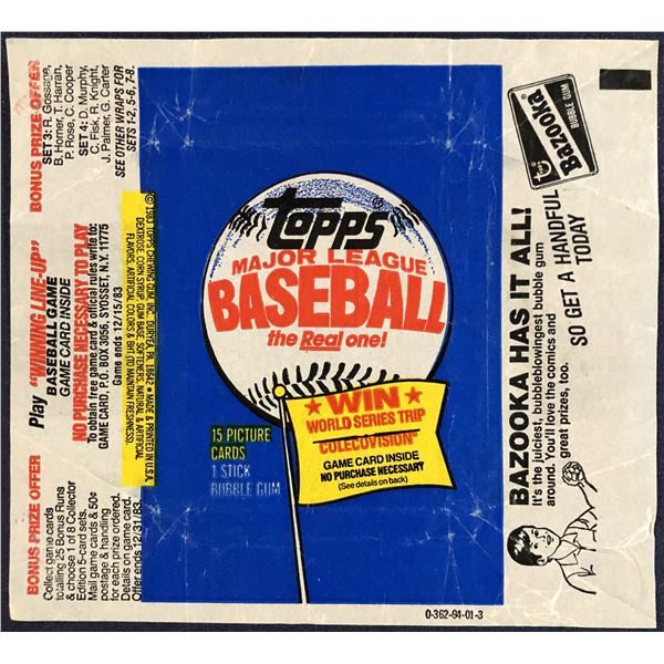 1983 TOPPS BASEBALL WRAPPER