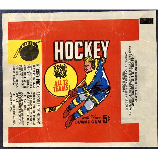 1968-69 O-PEE-CHEE NHL HOCKEY WRAPPER