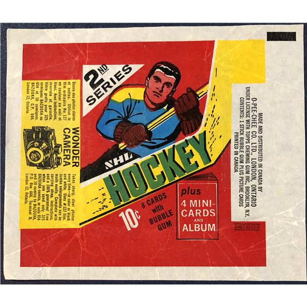 1969-70 O-PEE-CHEE NHL HOCKEY 2nd SERIES WRAPPER
