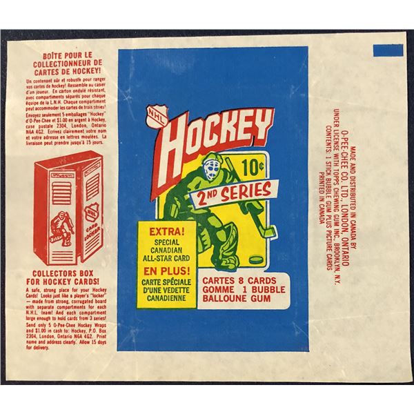 1972-73 O-PEE-CHEE NHL HOCKEY 2nd SERIES WRAPPER