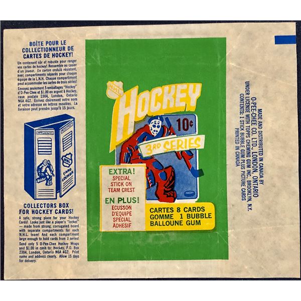 1972-73 O-PEE-CHEE NHL HOCKEY 3rd SERIES WRAPPER