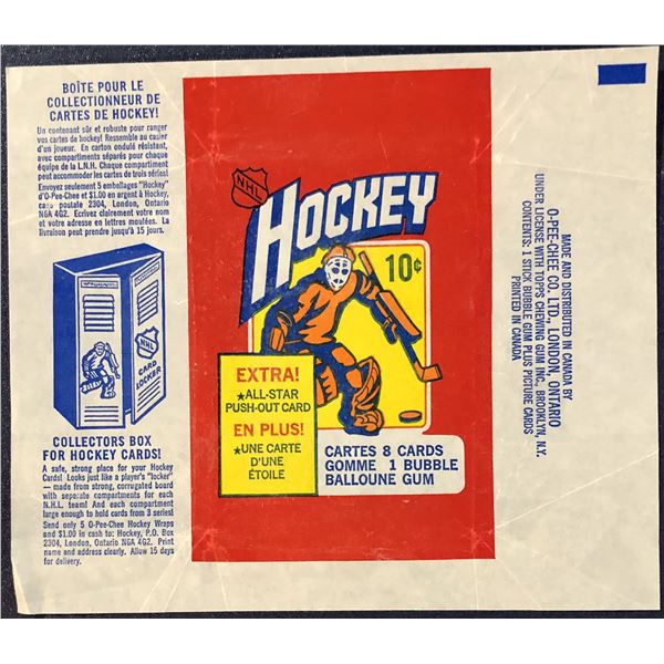 1972-73 O-PEE-CHEE NHL HOCKEY WRAPPER