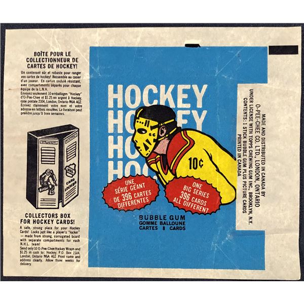 1974-75 O-PEE-CHEE NHL HOCKEY WRAPPER