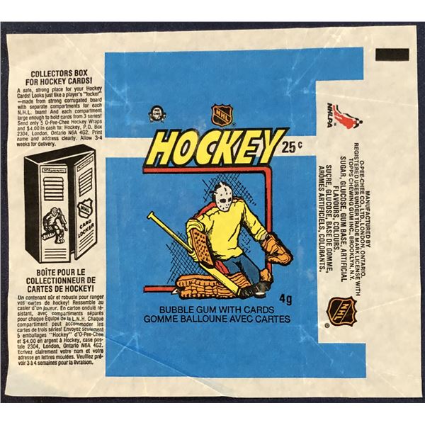 1982-83 O-PEE-CHEE NHL HOCKEY WRAPPER