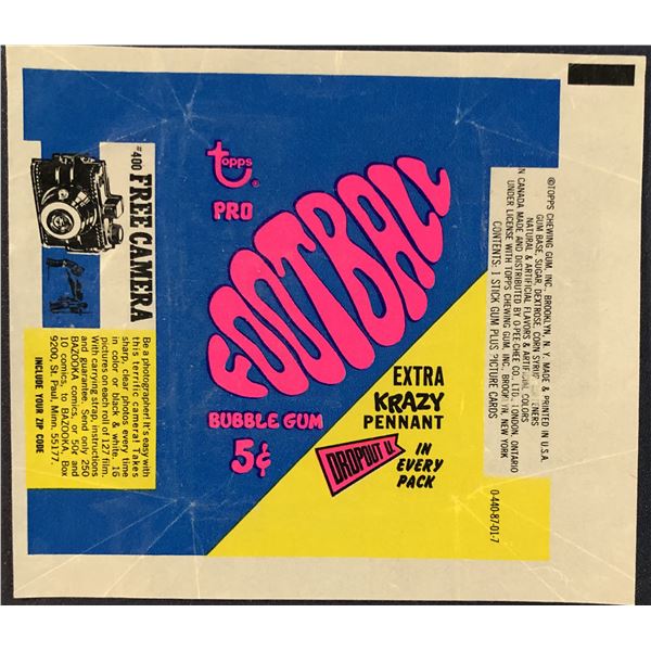 1967 TOPPS NFL FOOTBALL WRAPPER