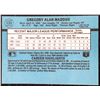Image 2 : 1988 DONRUSS GREG MADDUX (HOF) ROOKIE CARD