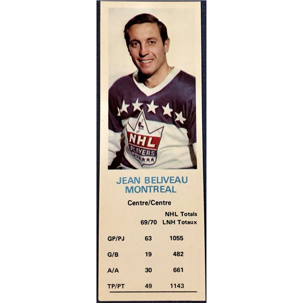 1970-71 DAD'S COOKIES JEAN BELIVEAU (HOF)