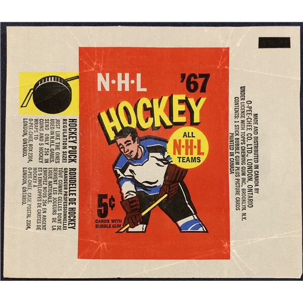 1966-67 O-PEE-CHEE NHL HOCKEY WRAPPER - ORR ROOKIE YEAR