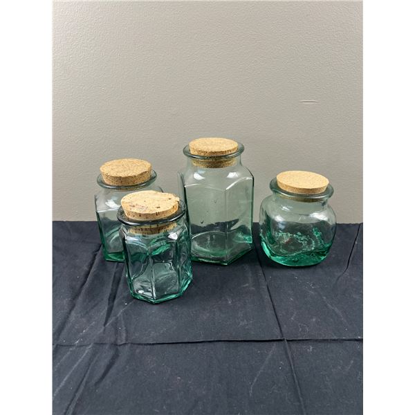 Corked Blown Glass Jars