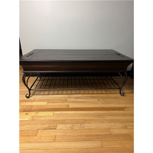 Metal Based Coffee Table With Storage