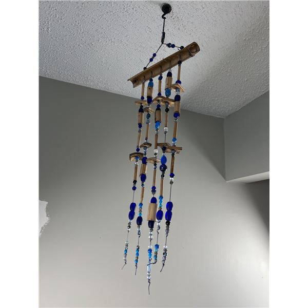 Beaded Wood & Glass Suncatcher