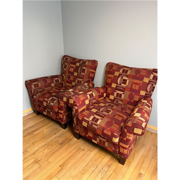 Fabric Geometric Patterned Chairs