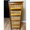 Image 4 : Wood Framed Wicker Chest of Drawers